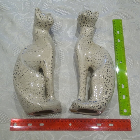 2 semese cats vintage collectible ceramic signed - Picture 10 of 11